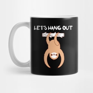 sloth hanging from tree funny illustration art Mug